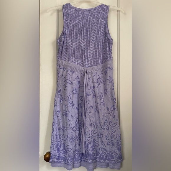 Athleta Vyasa Sleeveless Layered knee Length Scoopneck  Flower Dress Sz: Medium - Picture 3 of 11